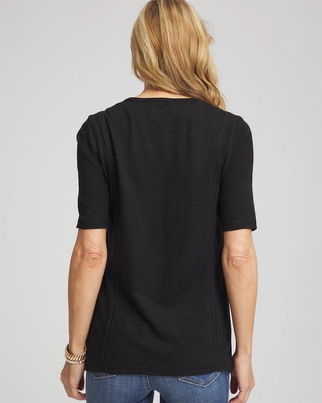 Slub Paneled Elbow Tee - image 3